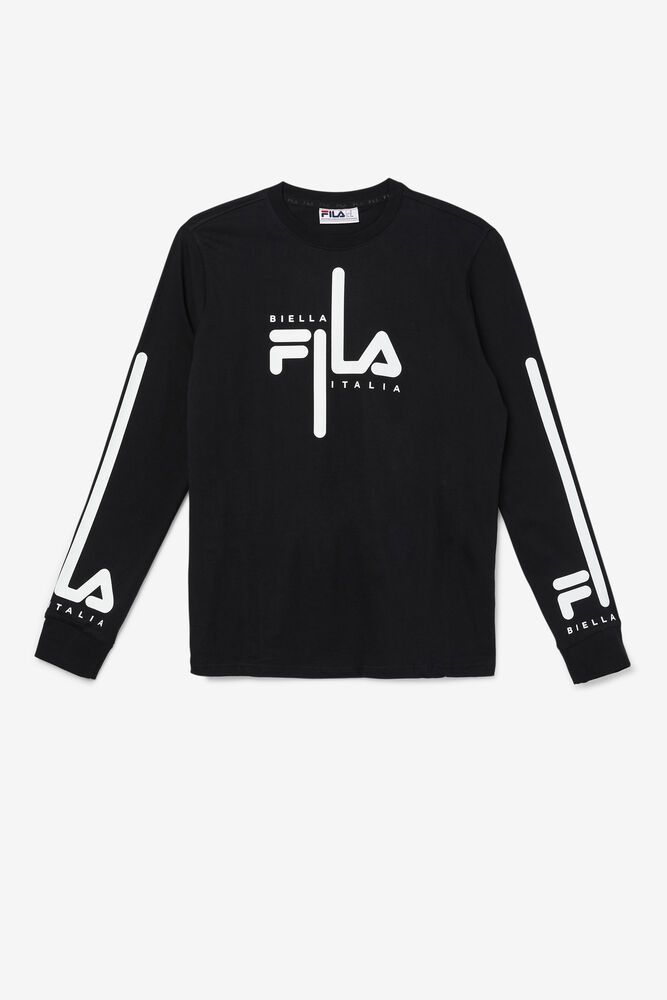 Fila T Skjorte Herre Svart Martino Lenge Sleeve 692715-ABV